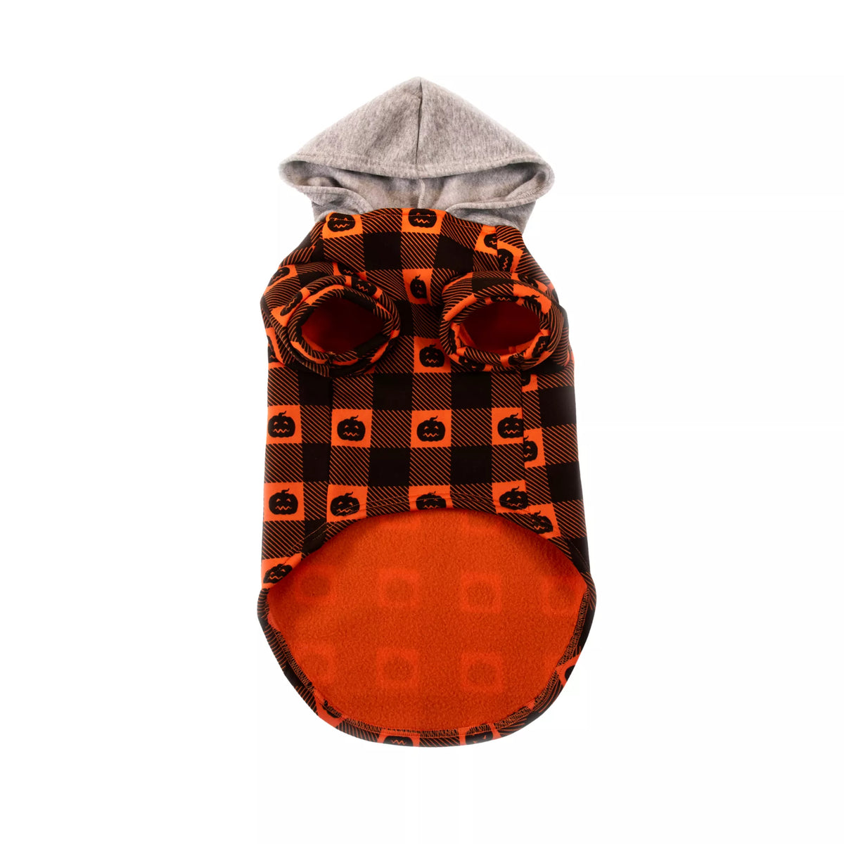 Pumpkin Pet Hooded Flannel